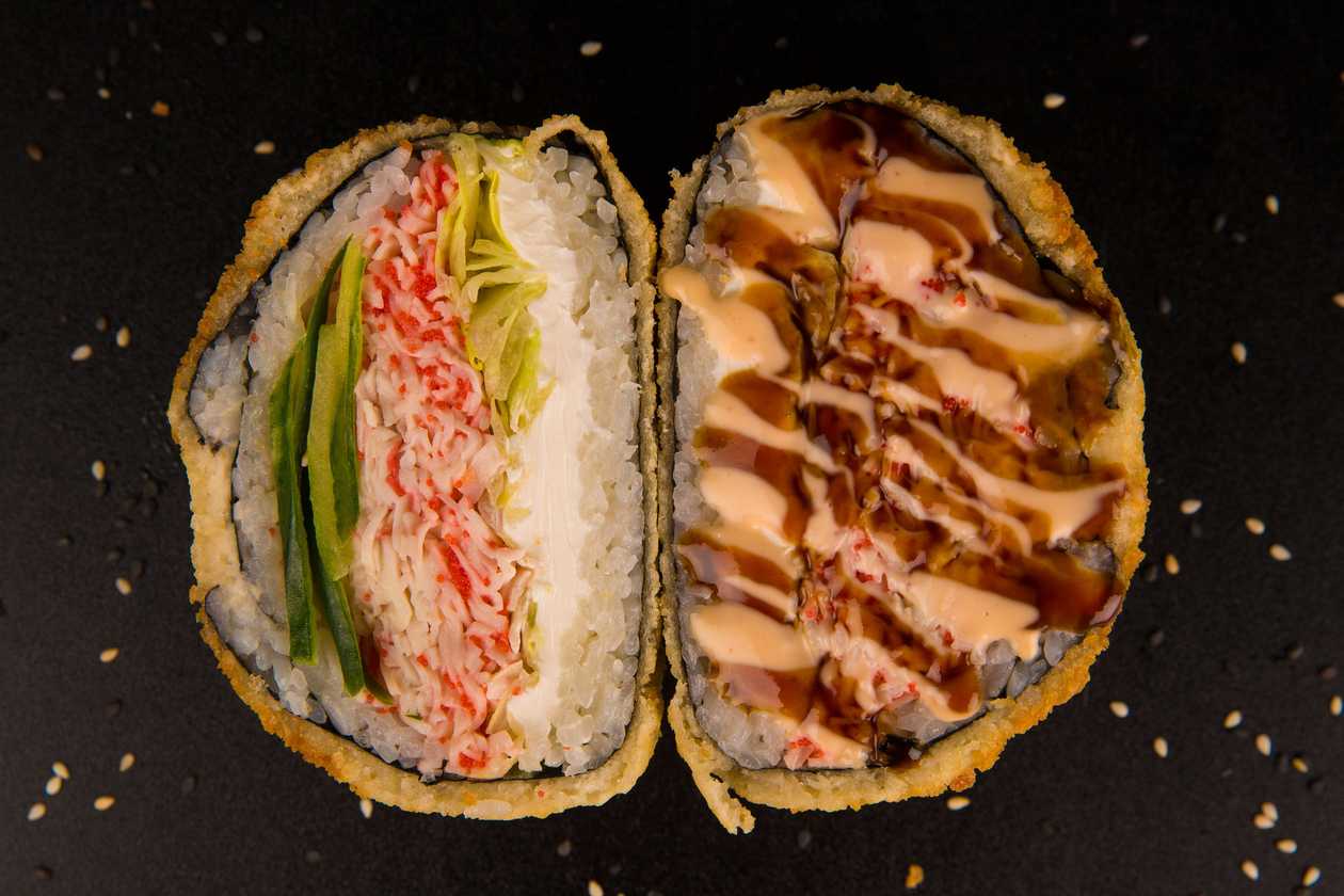 Sushi Burger with Surimi