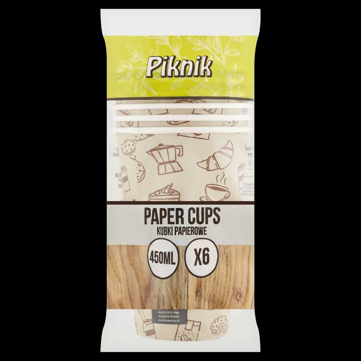 Piknik Papírové kelímky 450 ml 6 ks