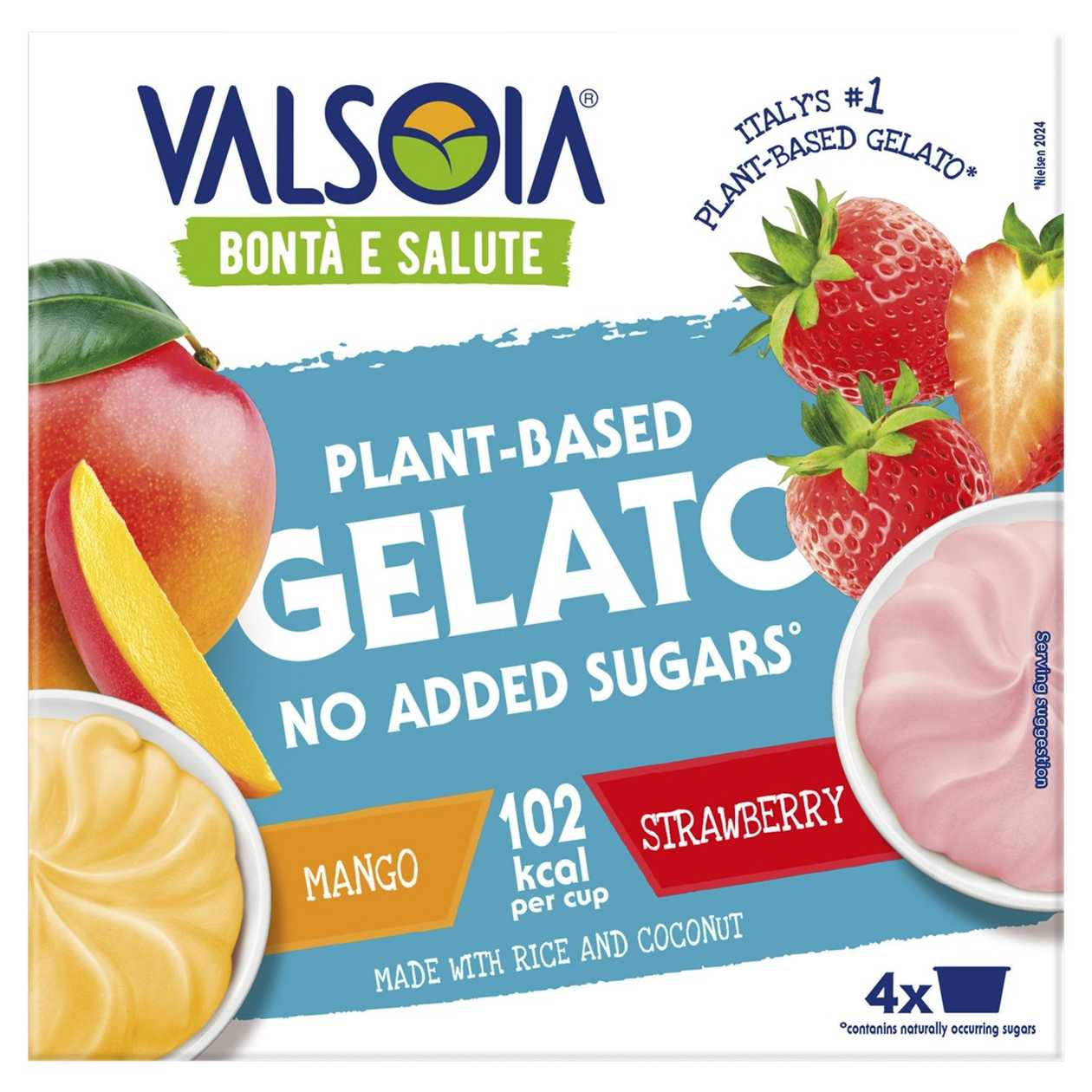 Valsoia Zmrzlina na bázi rostlinných složek 4 x 129ml (516ml)