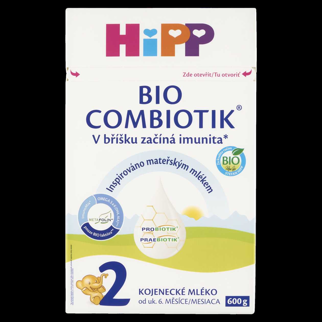 HiPP Combiotik 2 bio kojenecké mléko od ukončeného 6. měsíce 600g