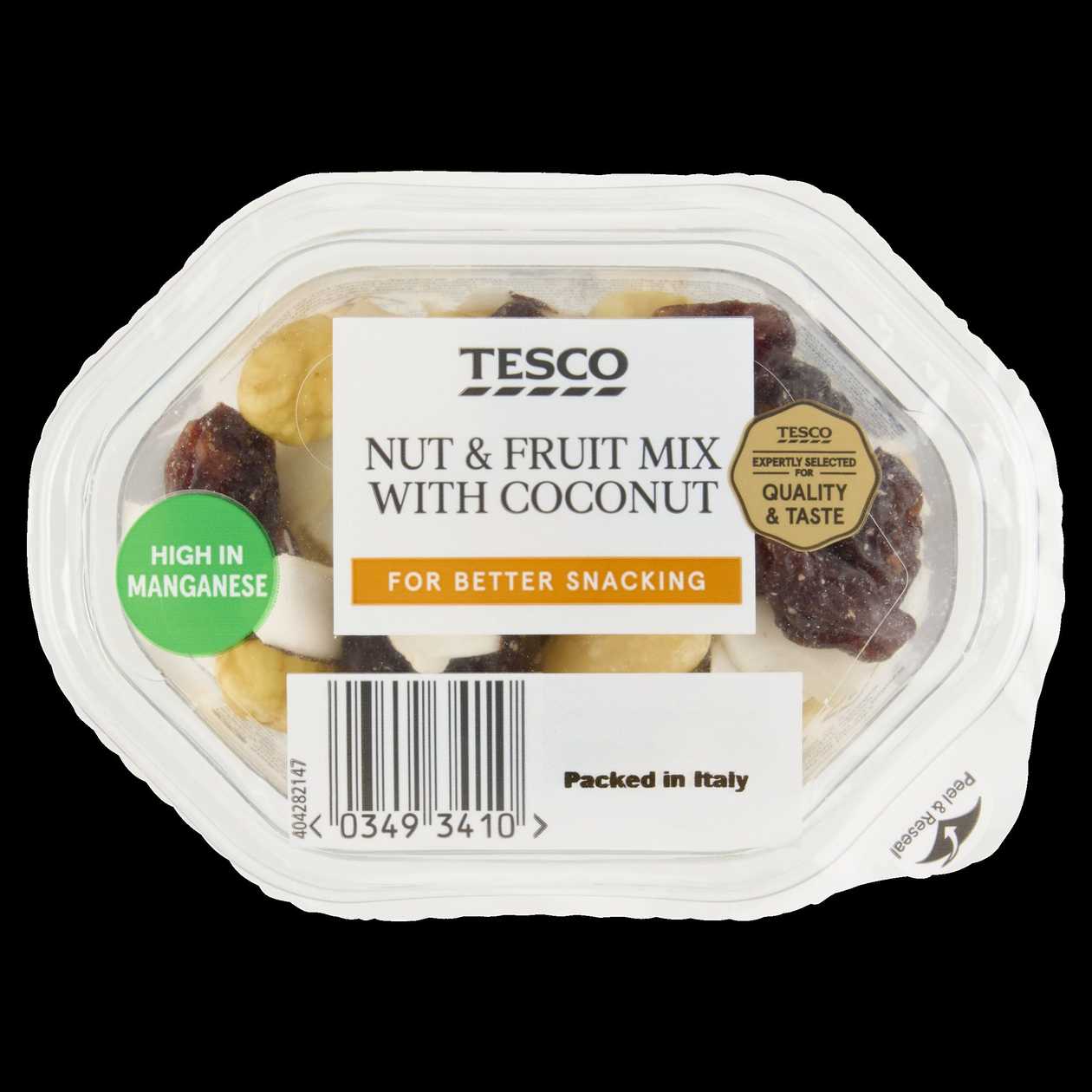 Tesco Směs rozinek, jader skořápkových plodů a kokosových plátků 50g