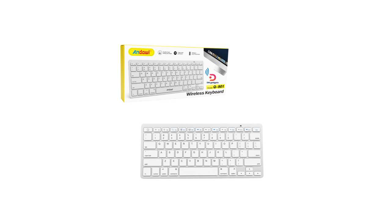 #435D-1#Andowl®Q-901 78 Buttons Slim Bluetooth Wireless Keyboard