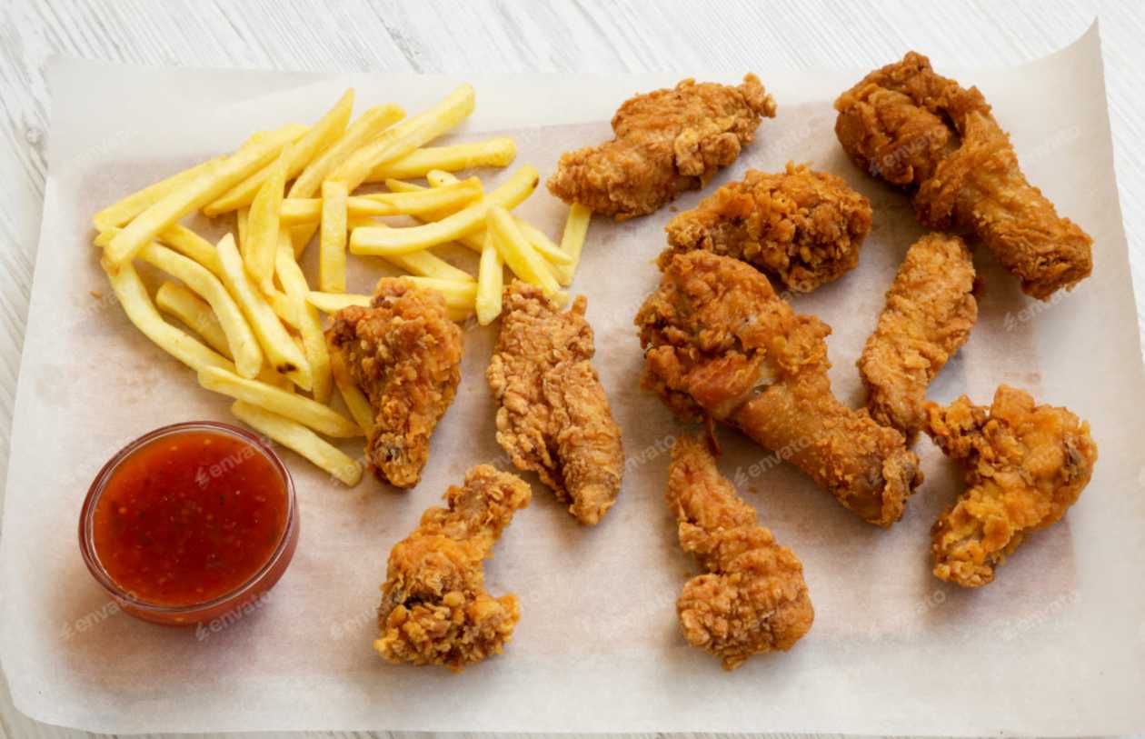 9pcs Chicken 2x Regular Chips 1L Drink & Dip