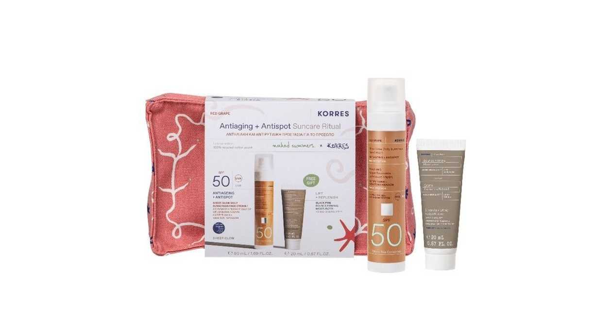 Korres Korres Red Grape Antiaging & Antispot Suncare Ritual SPF50 Αντηλιακή Κρέμα Προσώπου με Διάφαν