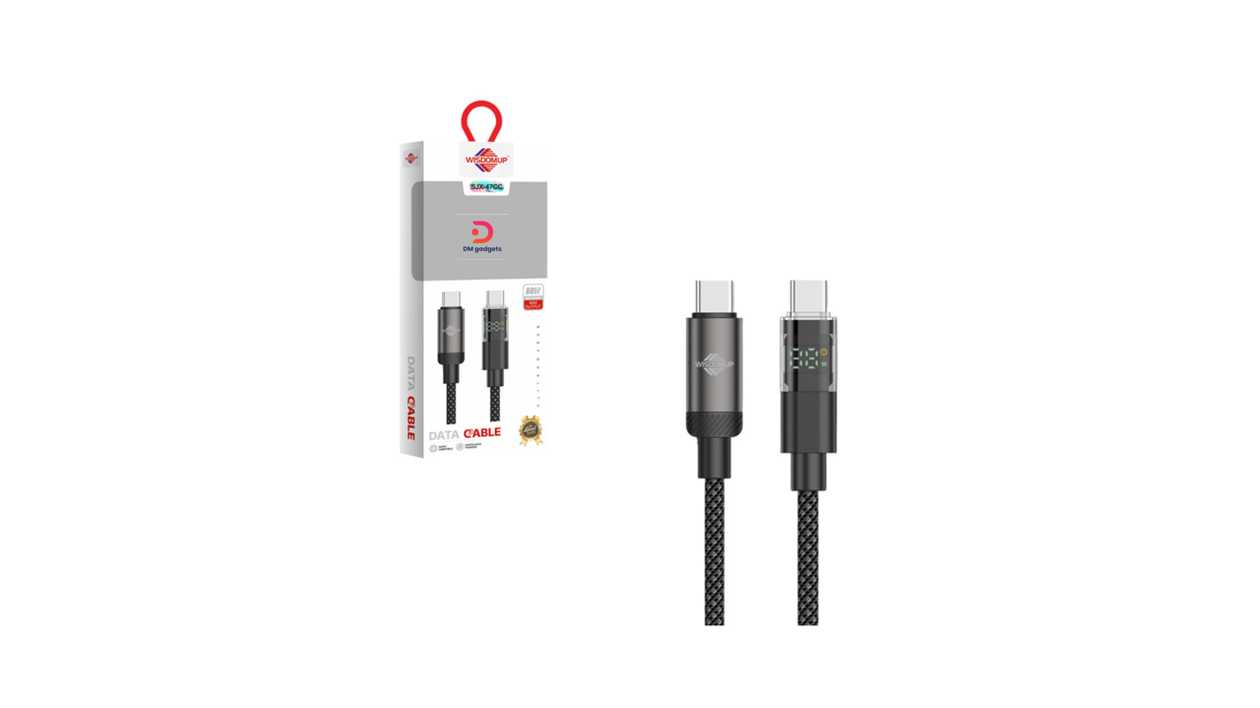 #347-8#Wisdomup®SJX-47CC USB-C to USB-C Fast Charging Data Cable with 60W Power Display