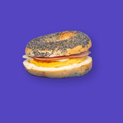 Bagel omelette baked pork
