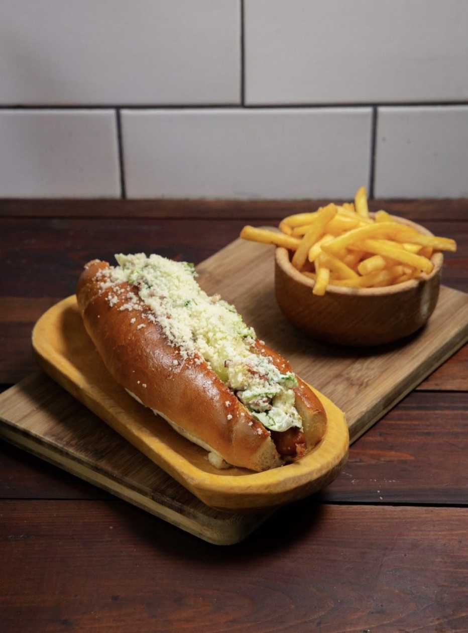 Caesar hot dog