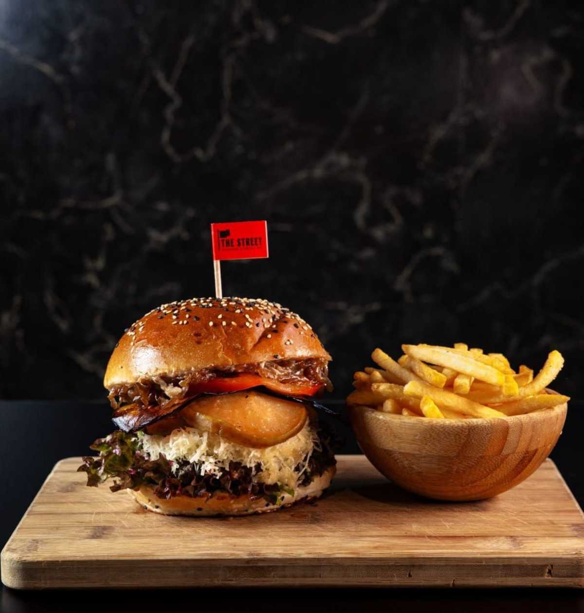 Vegetaria Burger with blue cheese
