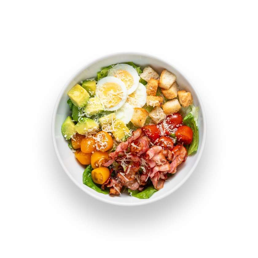 Caesar Bowl with crispy bacon