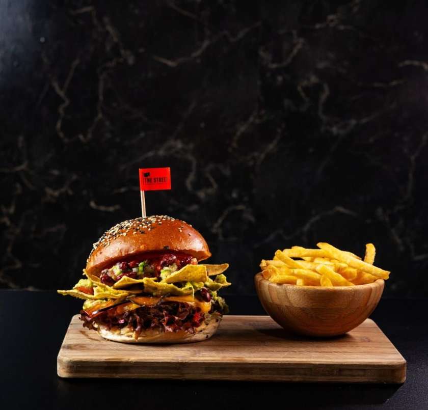 Vegetarian Mexican burger