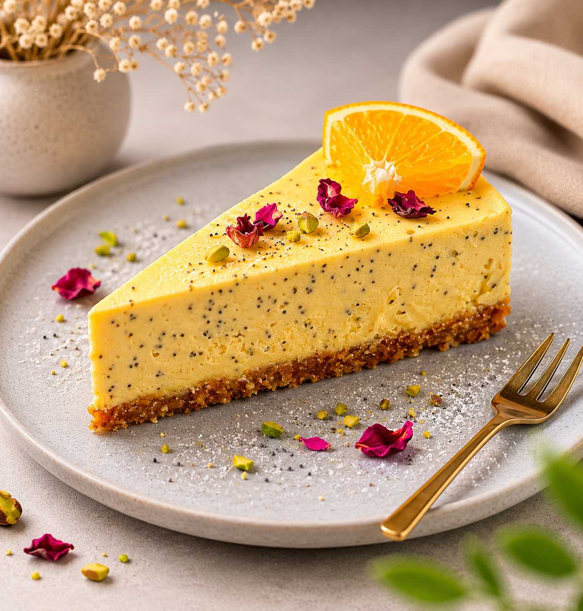 Lemon and Poppy Seed Cake Slice 🍋
