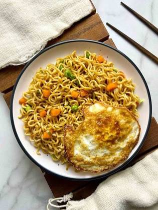 Indomie With Double Fried Egg