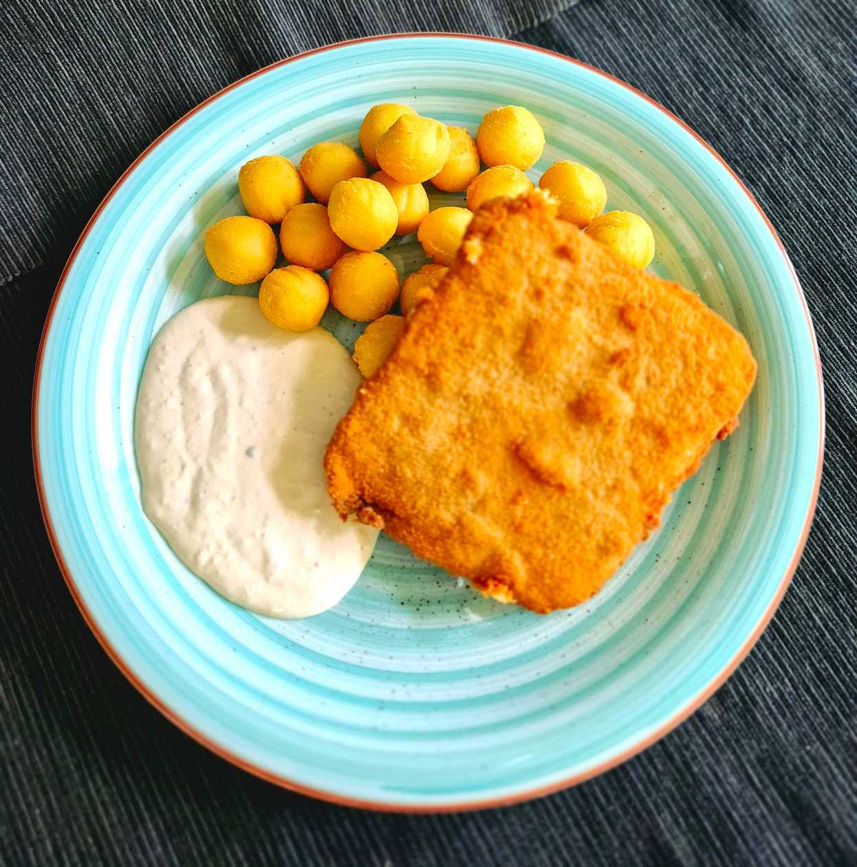 Fried Cheese with Potato Croquettes and Tartar Sauce