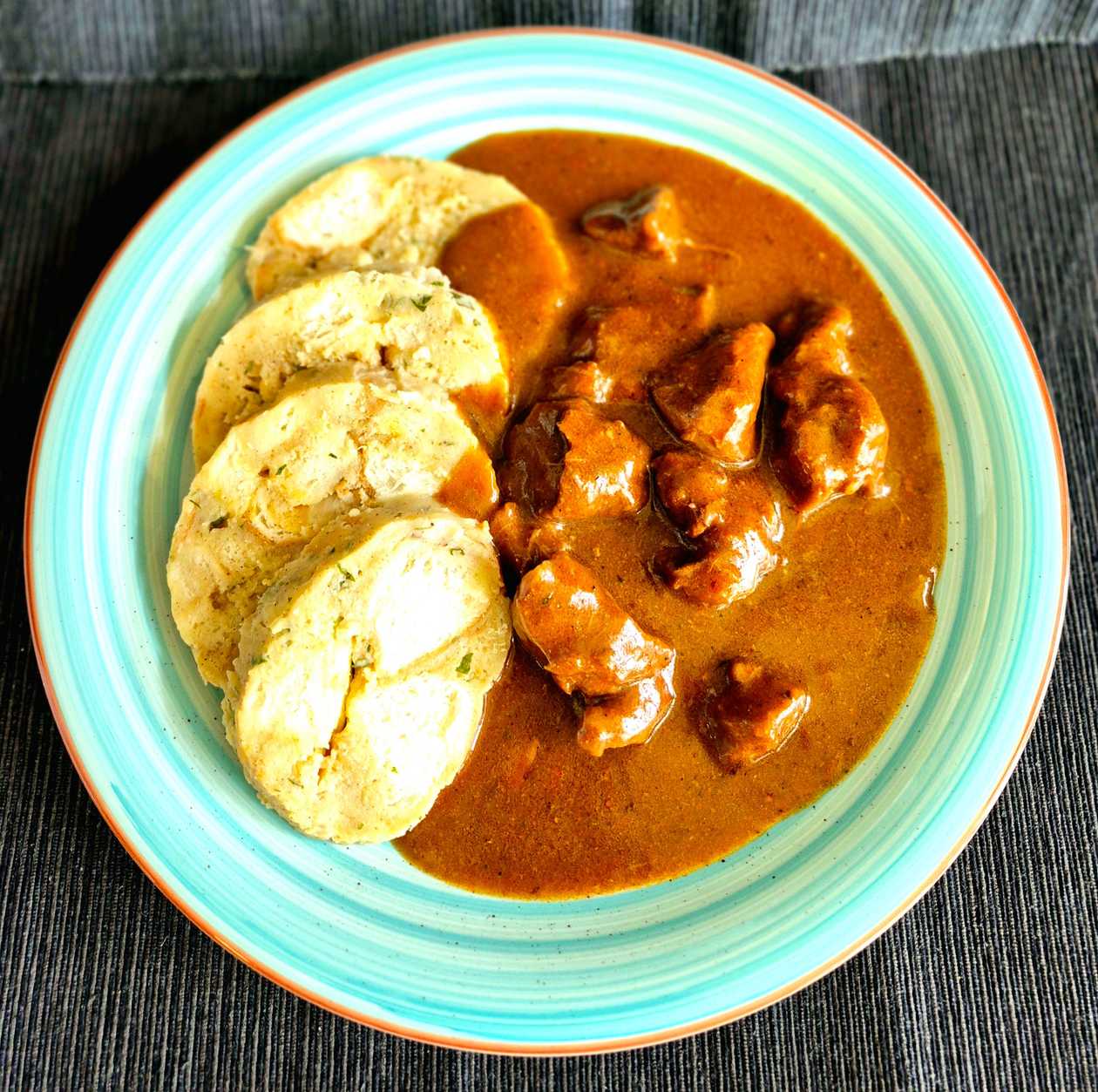 Game Goulash with Homemade Bread Dumplings