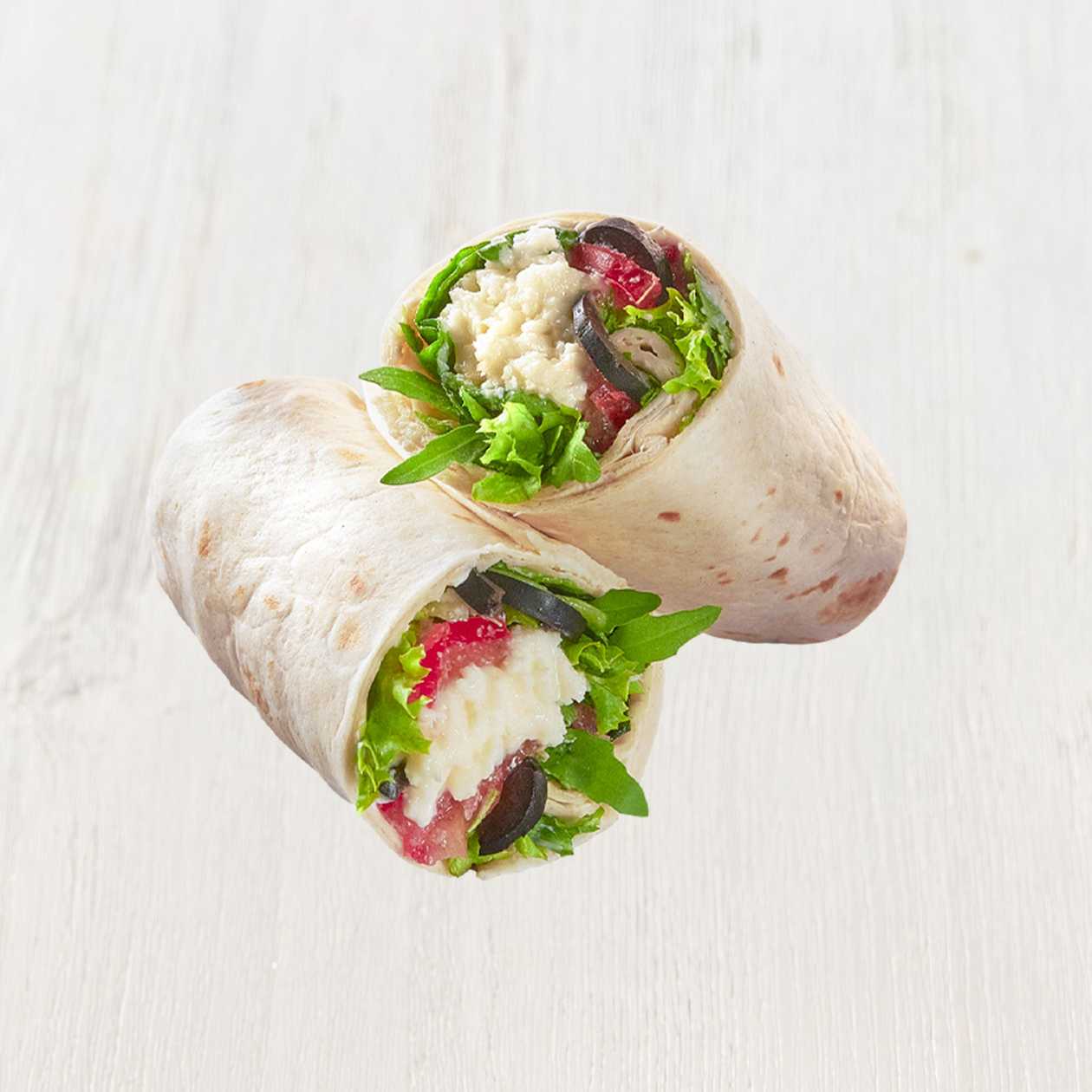 Wrap with sheep's cheese and olives