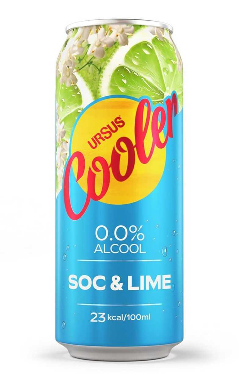 Bere blonda fara alcool cu aroma de soc si lime, doza, 0.5 l
