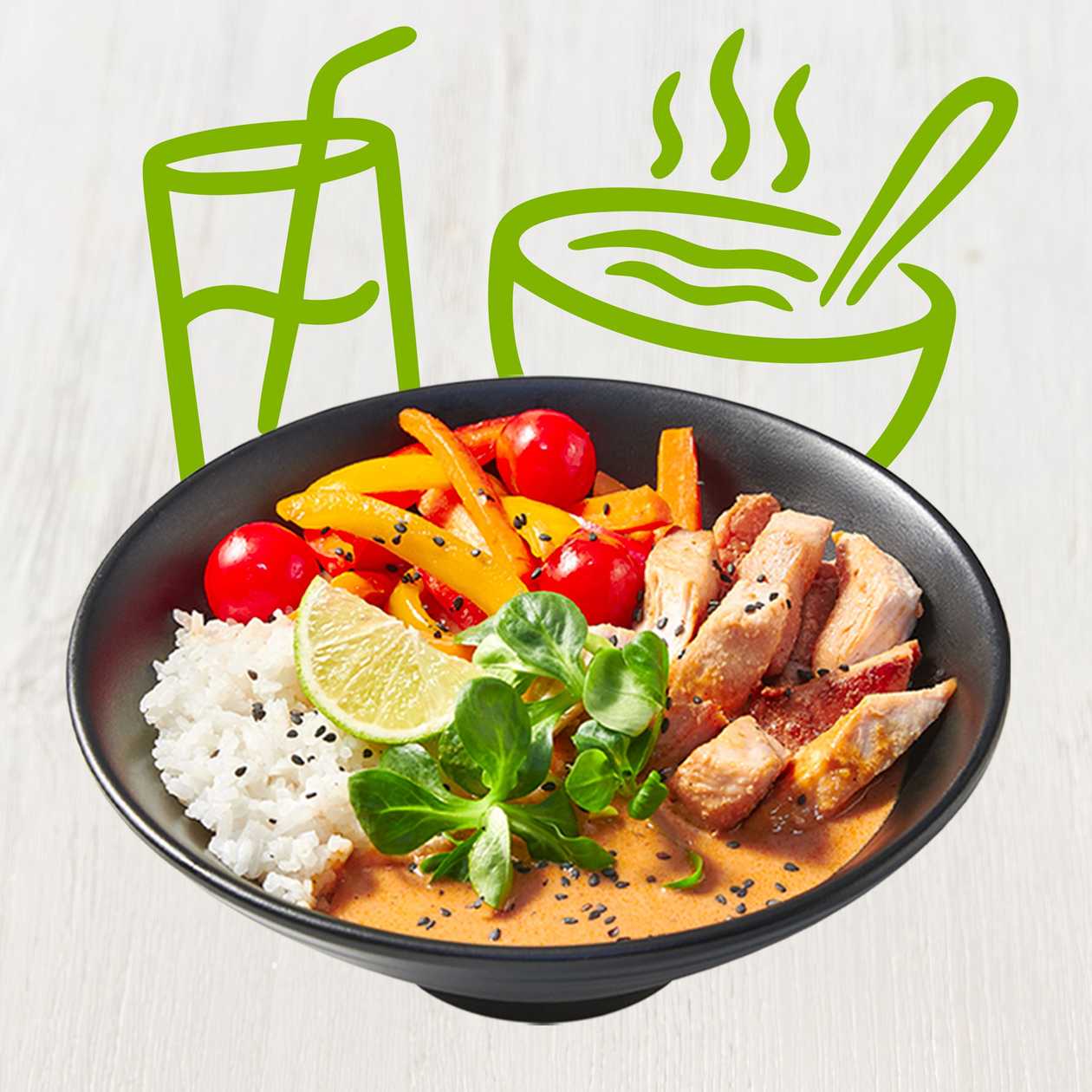 Menu arašídový bowl s kuřetem