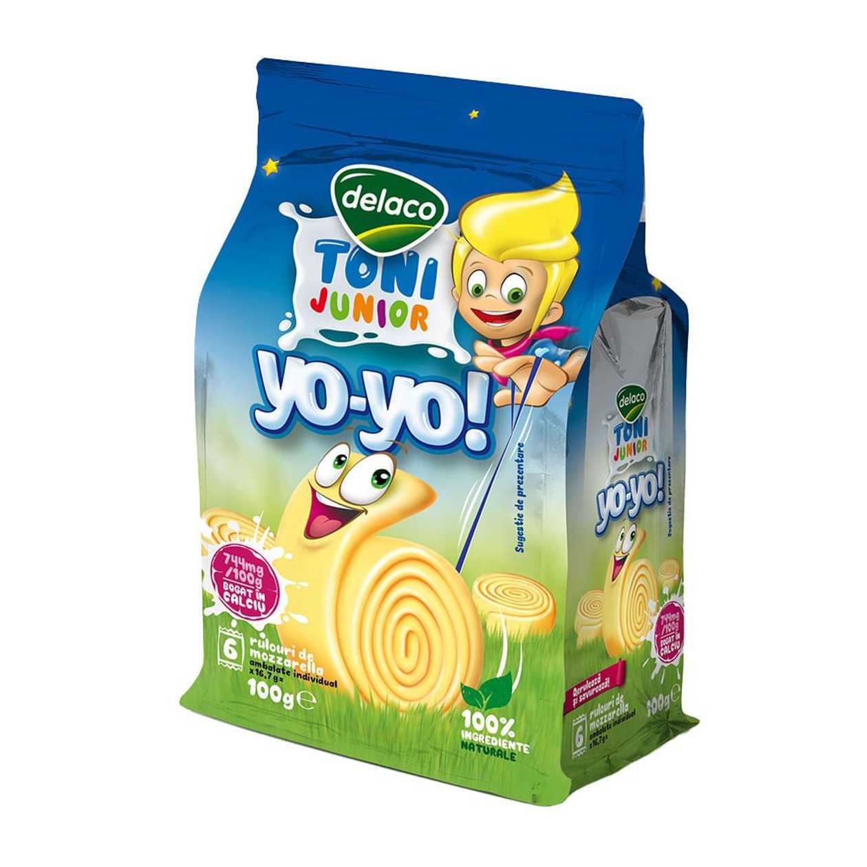 Mozzarella mini rulouri Delaco Yoyo Toni Junior, 100 g