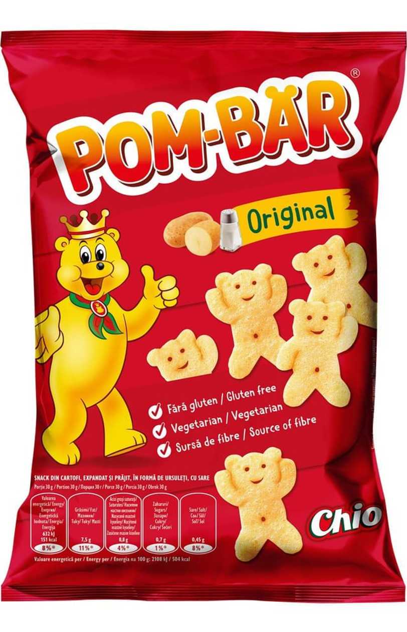 Snacksuri din cartofi cu sare Pom-Bar, 50 g
