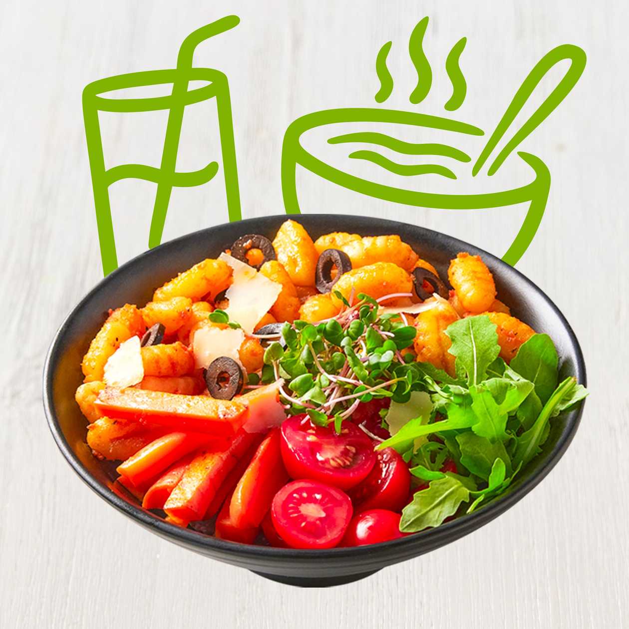 Menu tomatový bowl noky bez masa