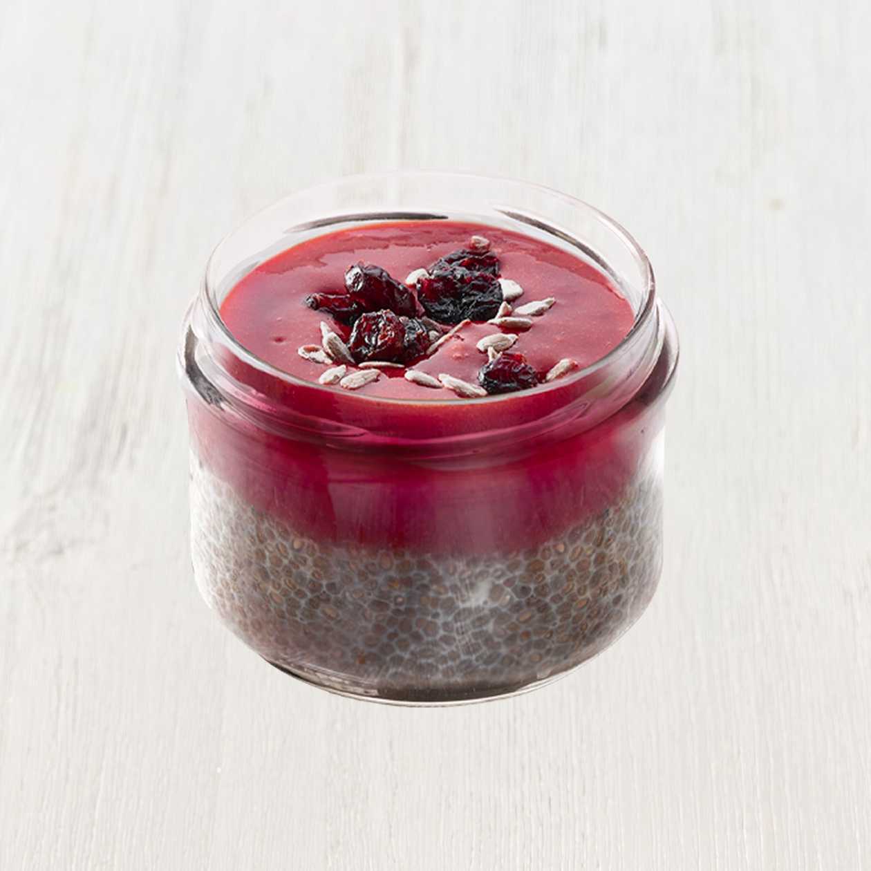 Chia pudding with forest fruits