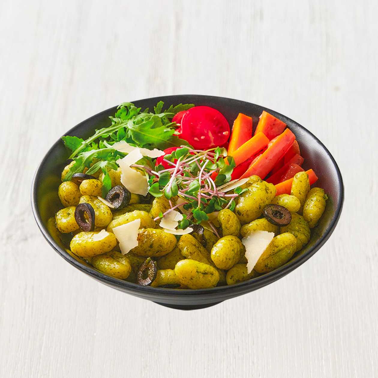 Bazalkový bowl noky bez masa