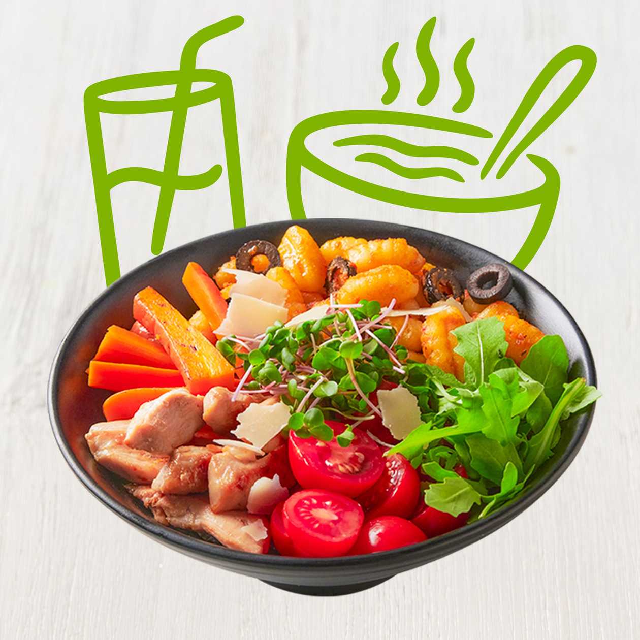 Menu tomatový bowl noky s kuřetem