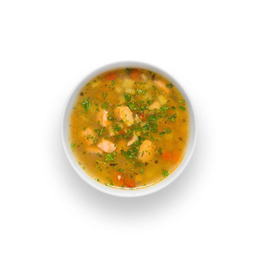 Aromatic salmon soup