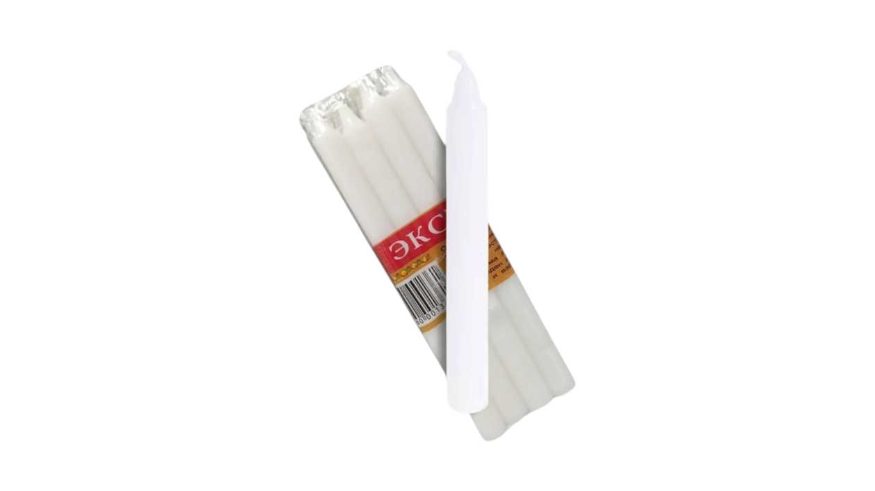 White Candles, 8 Pieces (13 cm), 1111111111591
