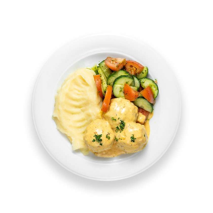 Prancūziški vištienos meatballs kukuliai „Cafe de paris“ padaže