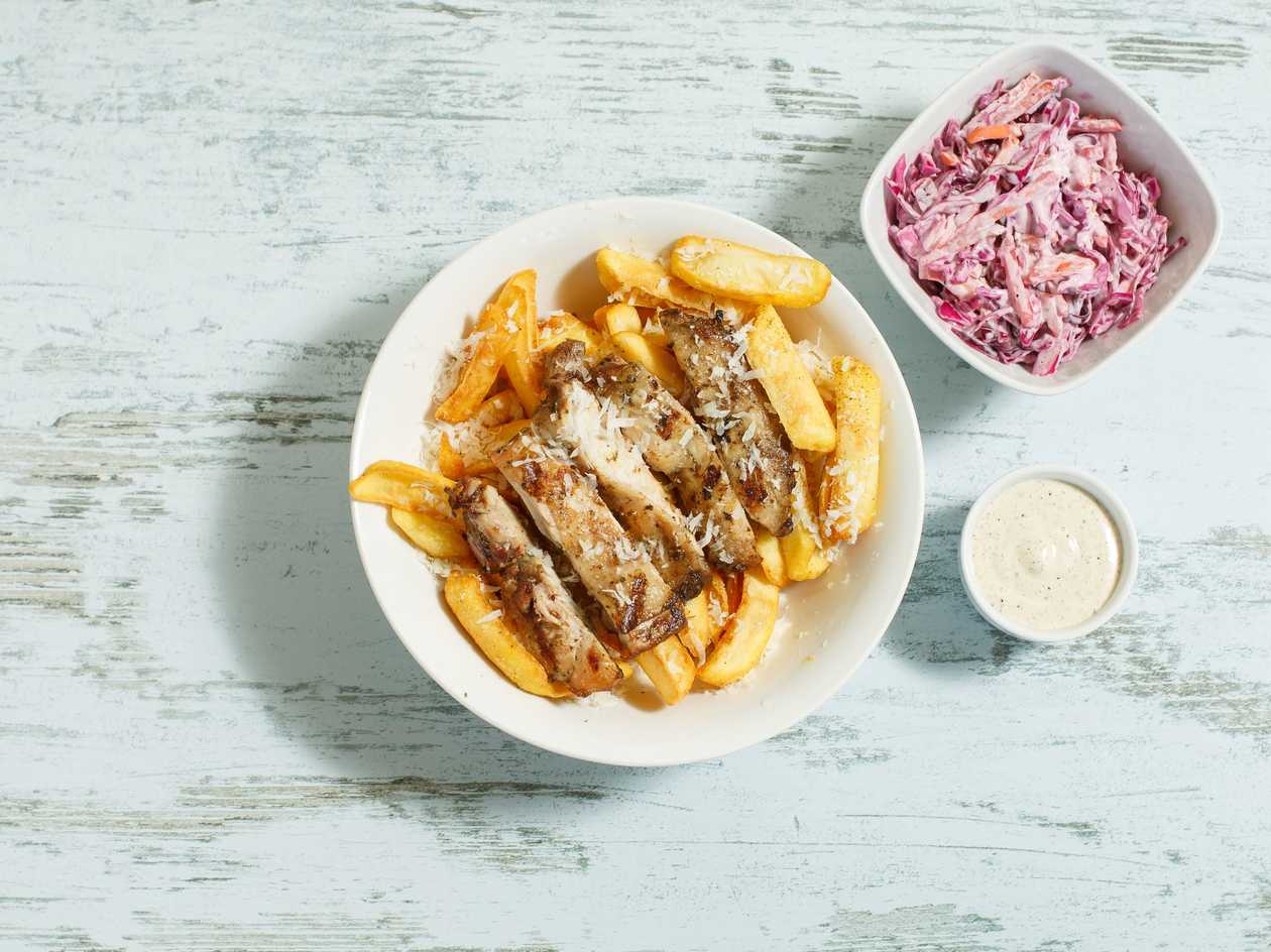 Κοτόπουλο με Λάιμ και Βότανα Fries Bowl