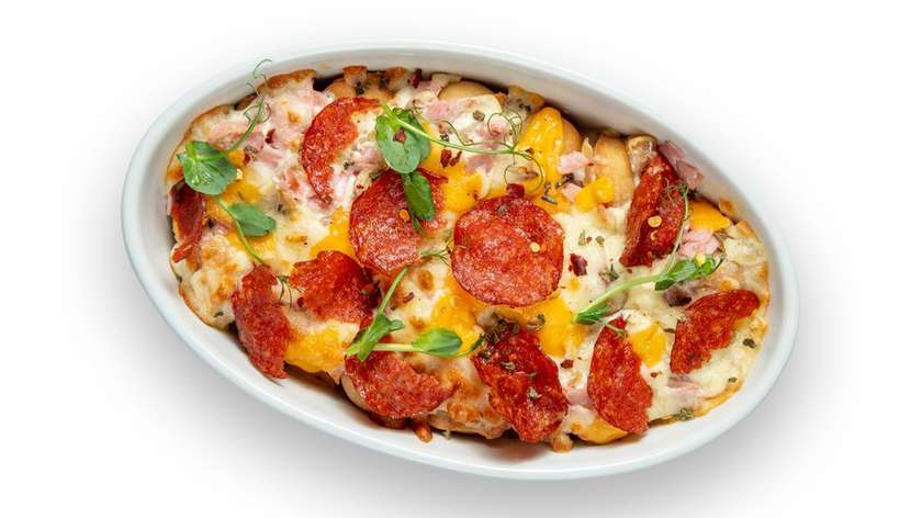 Baked dumplings with pork filling