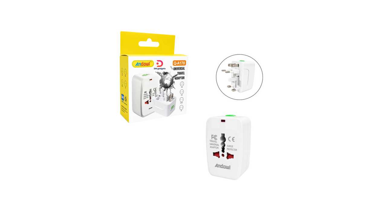 #543-1#Andowl® Q-A178 Universal Travel Adapter with Multi Plug and Surge Protection