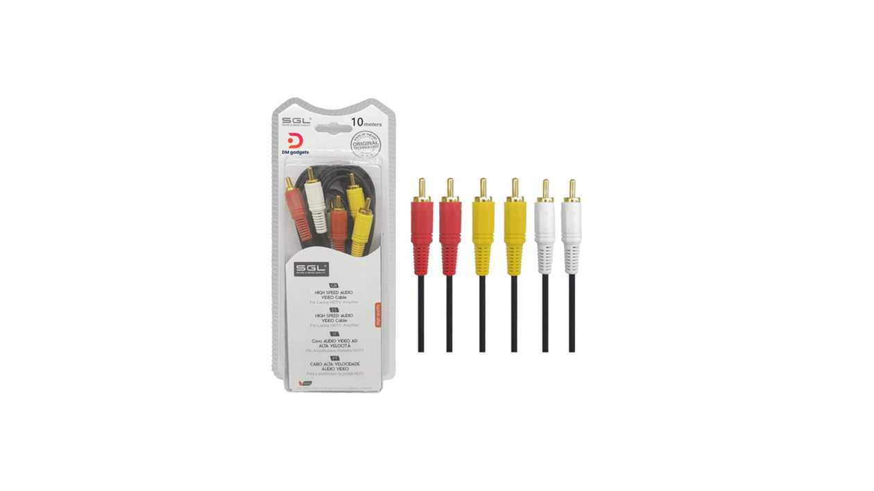 #016B1#SGL®306A RCA Cable – 3xRCA male/3xRCA male – 10m-Black