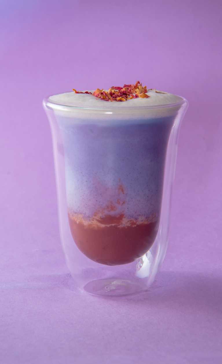 Ube Strawberry Kiss Latte