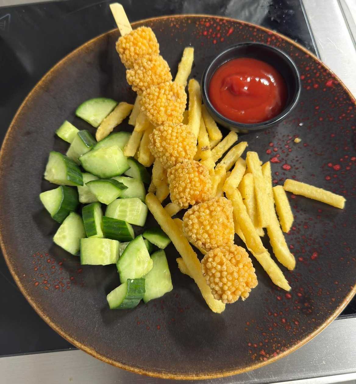 Chicken Balls in Rice Crust