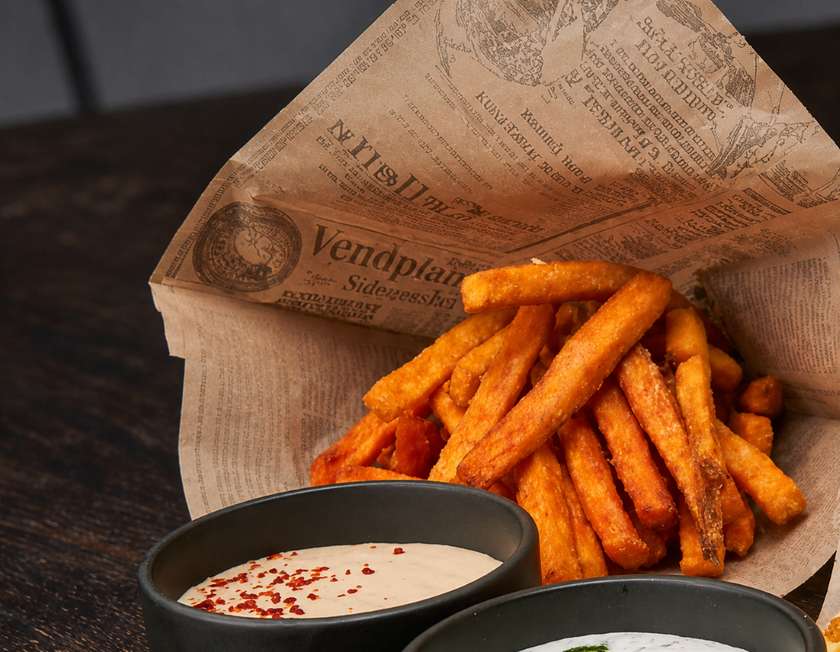 Sweet potato fries with sauce