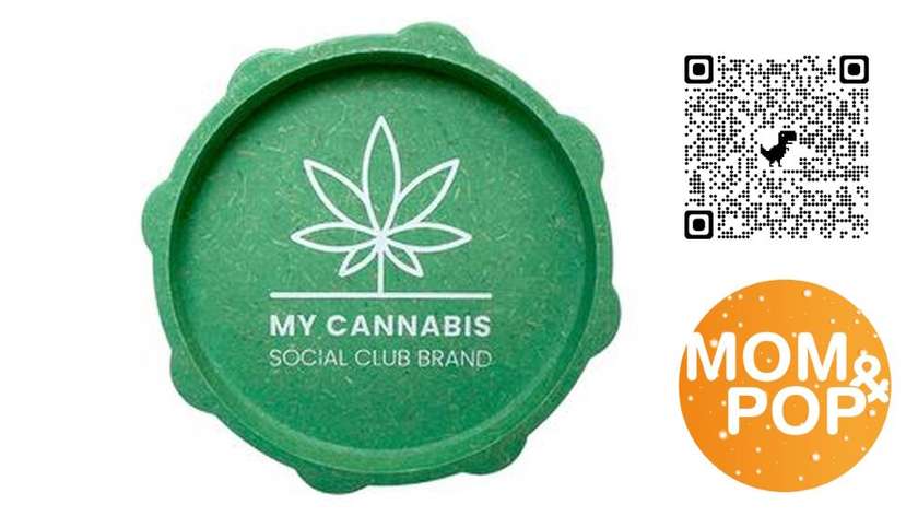 Social Club Hemp Leaf Grinder - 2 Parts, 53mm / Green