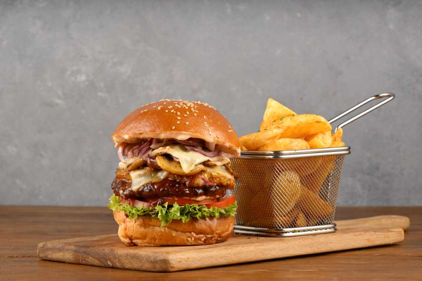 Grilled Pineapple & Mushroom Melt Burger