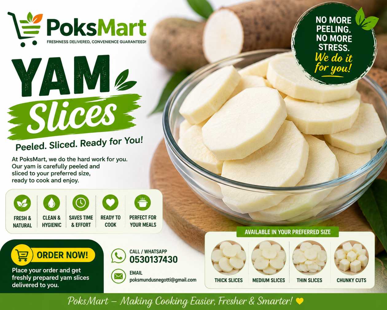 🍠 POKSMART PEELED & SLICED YAM 🍠
