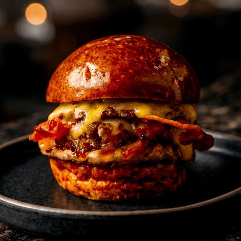 Single Black Smash Burger