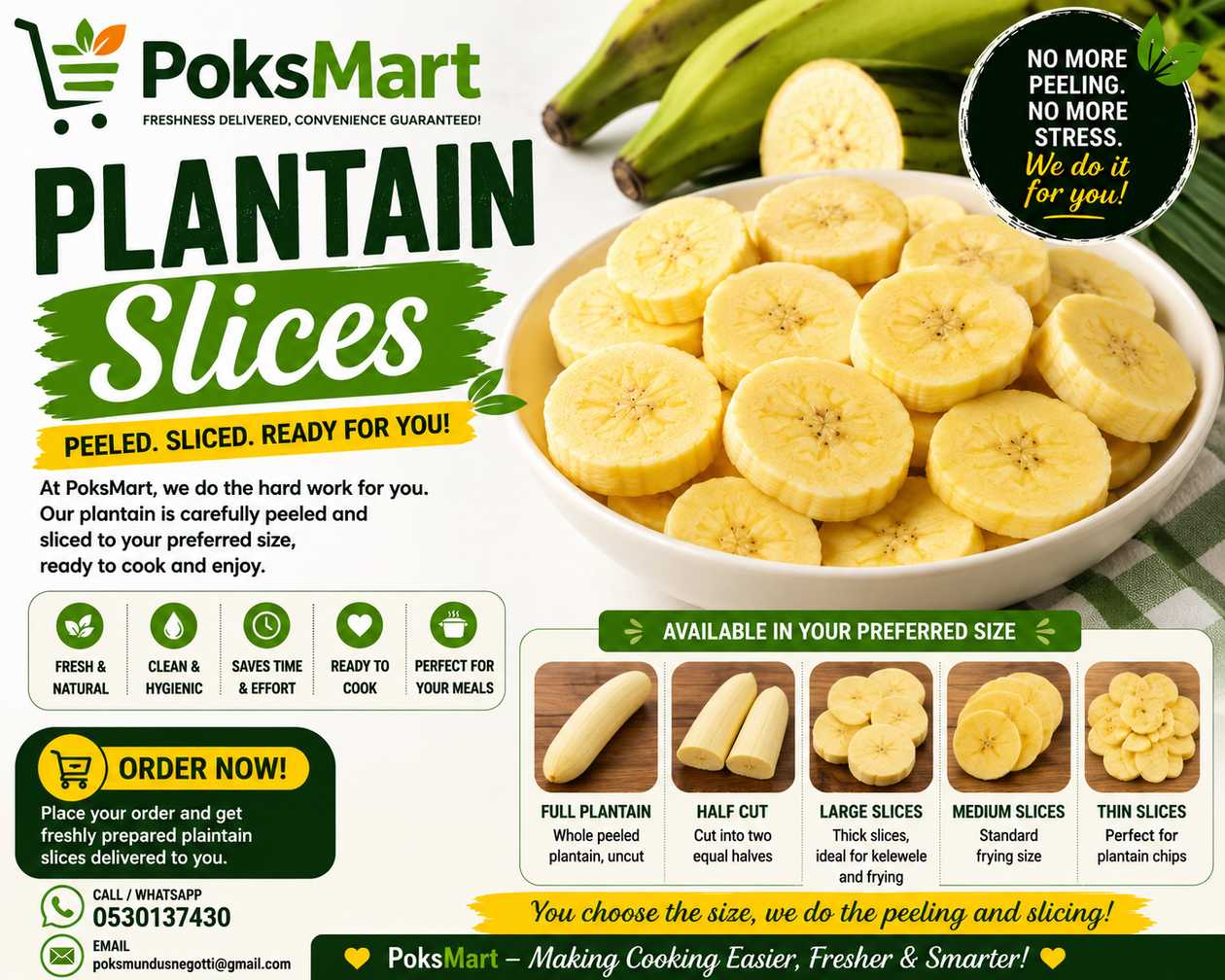 🍌 POKSMART PEELED & SLICED PLANTAIN 🍌