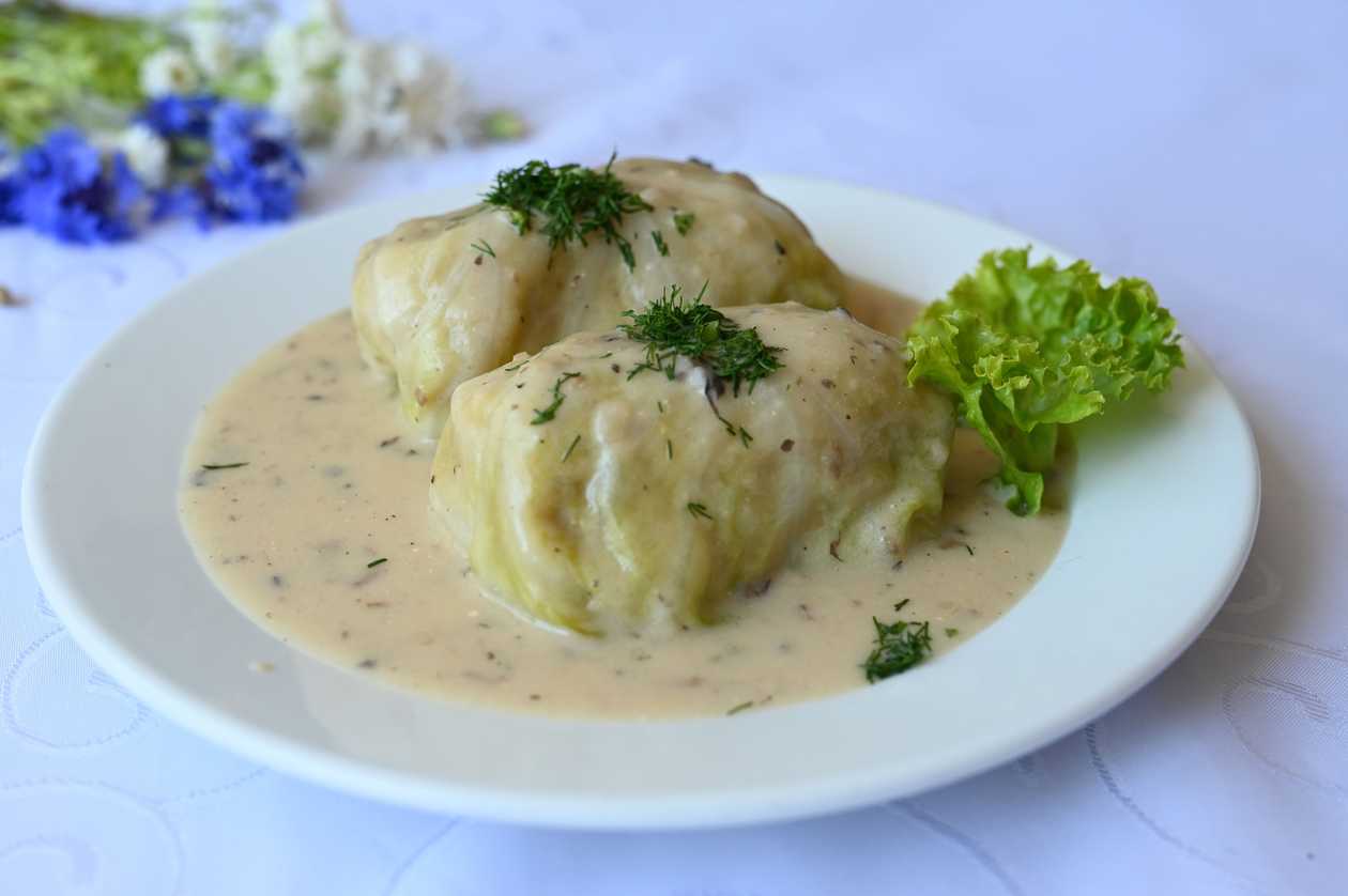 Cabbage Rolls with Mushroom Sauce