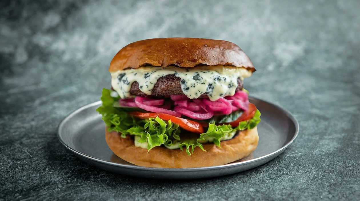 Sinihallitusjuustu burger (Burger Kitchen)