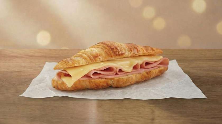 Croissant with ham and cheese