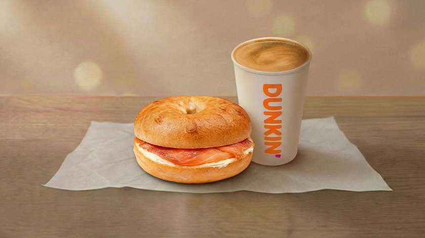 Bagel with salmon and cheese combo