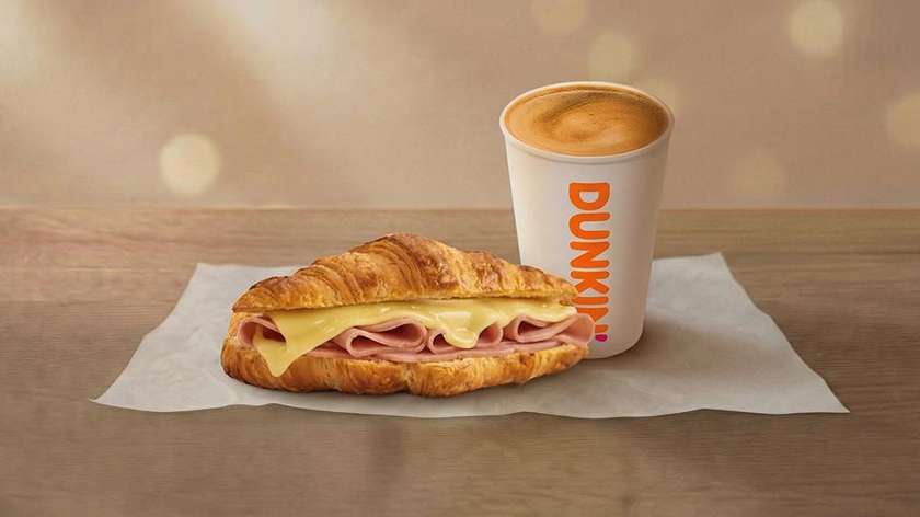 Croissant with ham and cheese combo