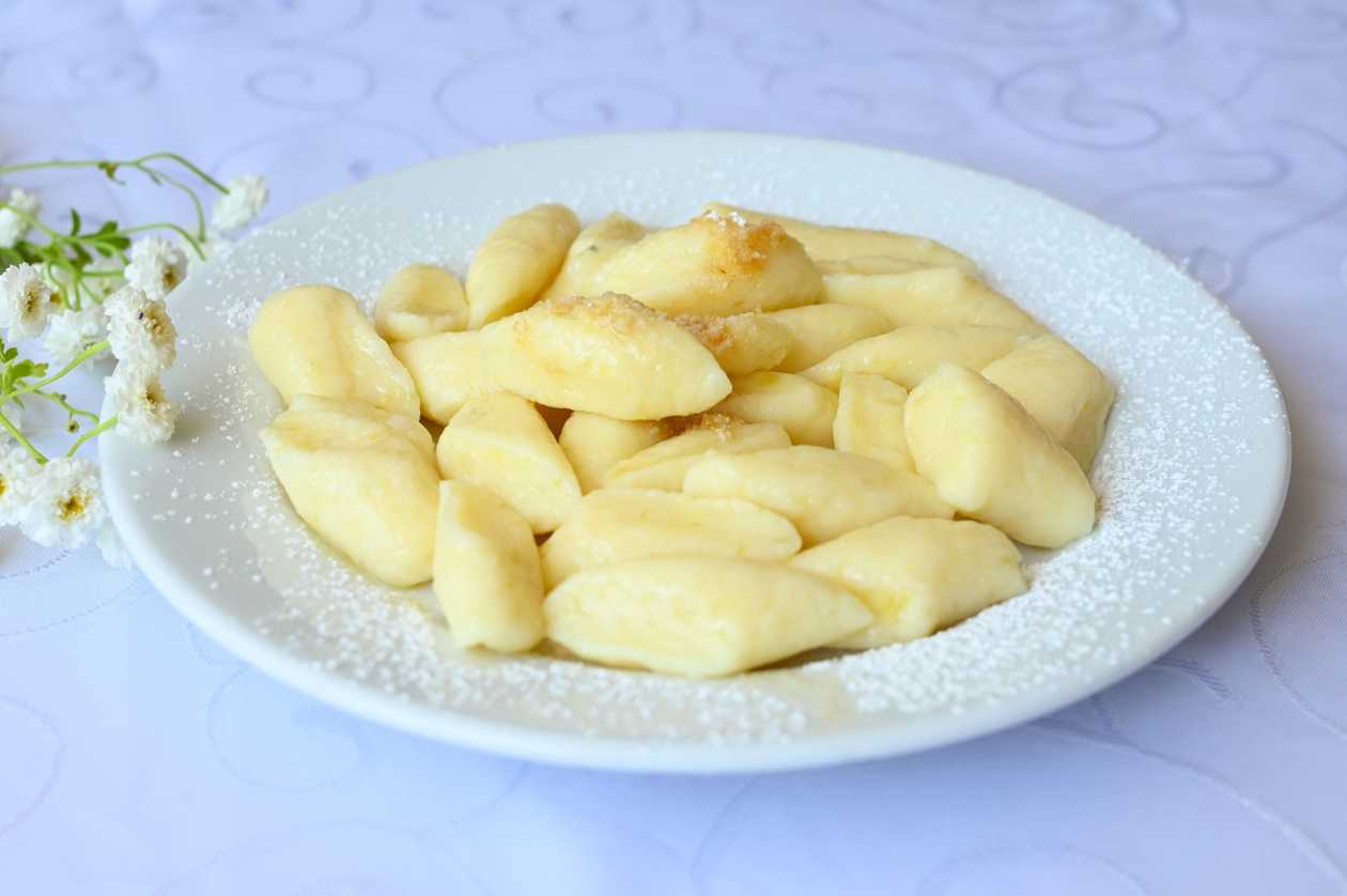 Lazy Pierogi (Cheese Dumplings) with Butter and Sugar