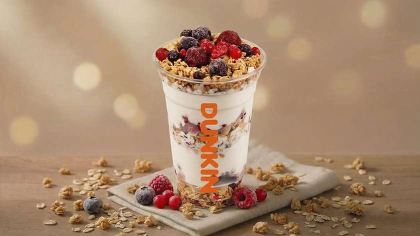 Breakfast with granola and berries