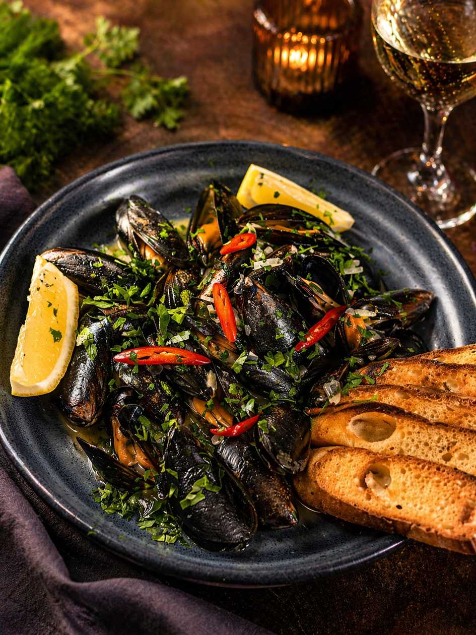 Mussels in Wine Sauce